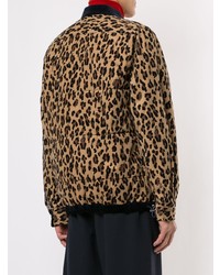 braune Shirtjacke mit Leopardenmuster von Sacai