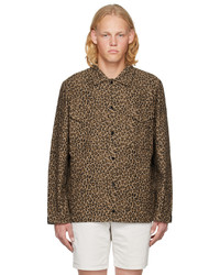 braune Shirtjacke mit Leopardenmuster von rag & bone