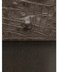 braune Shopper Tasche aus Leder mit geometrischem Muster von Carmina Campus