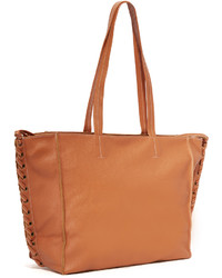 braune Shopper Tasche aus Leder mit geometrischem Muster von Cleobella