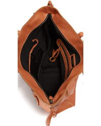 braune Shopper Tasche aus Leder mit geometrischem Muster von Cleobella