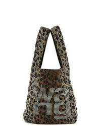braune Shopper Tasche aus Leder mit Leopardenmuster
