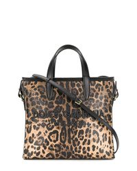braune Shopper Tasche aus Leder mit Leopardenmuster von Dolce & Gabbana