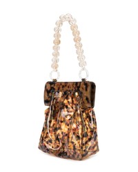 braune Shopper Tasche aus Leder mit Leopardenmuster von Maryam Nassir Zadeh
