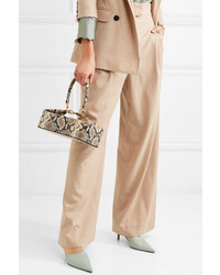 braune Shopper Tasche aus Leder mit Schlangenmuster von Rejina Pyo