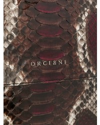 braune Shopper Tasche aus Leder mit Schlangenmuster von Orciani