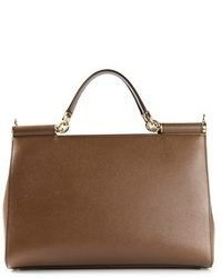 braune Shopper Tasche aus Leder von Dolce & Gabbana