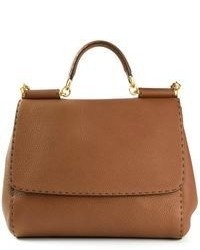 braune Shopper Tasche aus Leder von Dolce & Gabbana