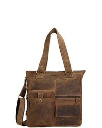 braune Shopper Tasche aus Leder von Greenburry