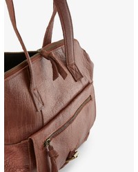 braune Shopper Tasche aus Leder von Pieces