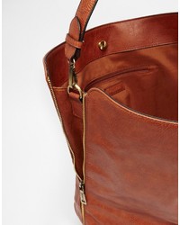 braune Shopper Tasche aus Leder von Pull&Bear
