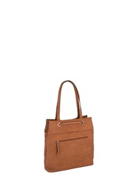braune Shopper Tasche aus Leder von Tom Tailor
