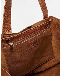 braune Shopper Tasche aus Leder von Oasis