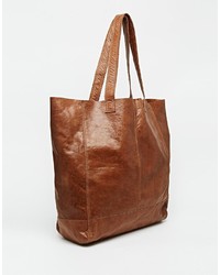 braune Shopper Tasche aus Leder von Oasis