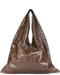 braune Shopper Tasche aus Pailletten von MM6 MAISON MARGIELA