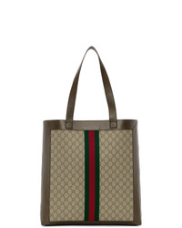 braune Shopper Tasche aus Segeltuch von Gucci