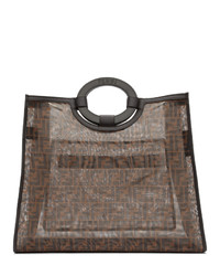 braune Shopper Tasche aus Segeltuch von Fendi