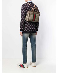 braune Shopper Tasche aus Segeltuch von Gucci