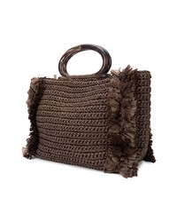 braune Shopper Tasche aus Stroh von Carolina Santo Domingo