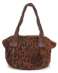 braune Shopper Tasche aus Wildleder mit Leopardenmuster von Liebeskind