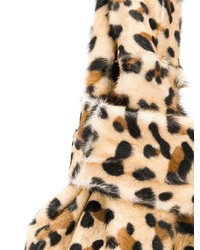 braune Shopper Tasche aus Wildleder mit Leopardenmuster von Simonetta Ravizza