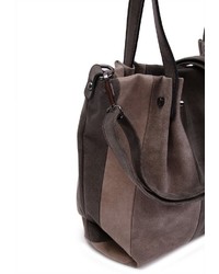 braune Shopper Tasche aus Wildleder von EMILY & NOAH