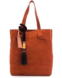 braune Shopper Tasche aus Wildleder von Lizzie Fortunato