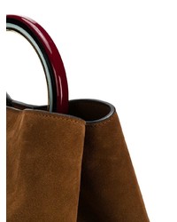 braune Shopper Tasche aus Wildleder von Marni