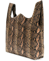 braune Shopper Tasche mit Schlangenmuster von MM6 MAISON MARGIELA