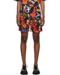 braune Shorts mit Blumenmuster