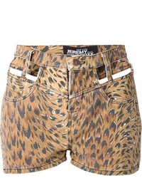braune Shorts mit Leopardenmuster von Jeremy Scott