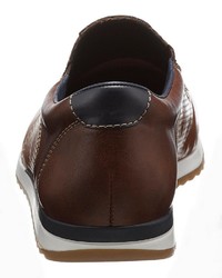 braune Slip-On Sneakers aus Leder von Rieker