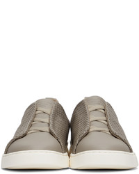 braune Slip-On Sneakers aus Leder von Ermenegildo Zegna