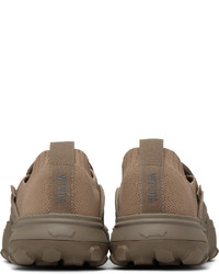 braune Slip-On Sneakers aus Leder von Vans