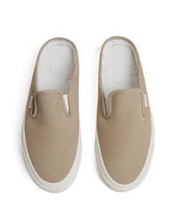 braune Slip-On Sneakers aus Leder von Vans