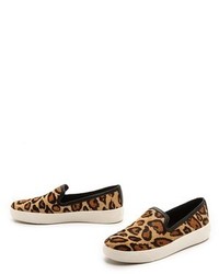 braune Slip-On Sneakers aus Wildleder mit Leopardenmuster von Sam Edelman