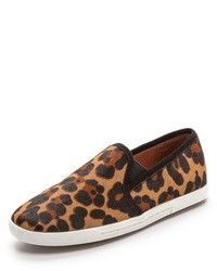 braune Slip-On Sneakers aus Wildleder mit Leopardenmuster von Joie