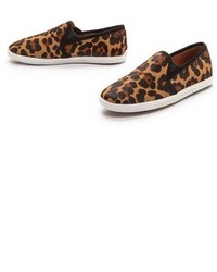 braune Slip-On Sneakers aus Wildleder mit Leopardenmuster von Joie