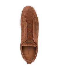 braune Slip-On Sneakers aus Wildleder von Zegna