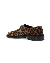 braune Slipper mit Leopardenmuster von Saint Laurent