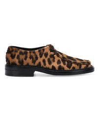 braune Slipper mit Leopardenmuster von Saint Laurent