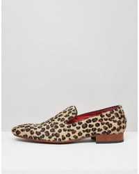 braune Slipper mit Leopardenmuster von Jeffery West