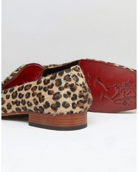 braune Slipper mit Leopardenmuster von Jeffery West