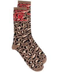 braune Socken mit Leopardenmuster von VERSACE JEANS COUTURE