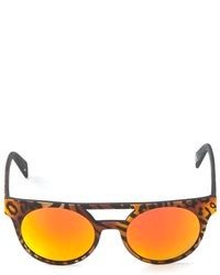 braune Sonnenbrille mit Leopardenmuster von Italia Independent