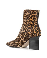 braune Stiefeletten aus Kalbshaar mit Leopardenmuster von Tamara Mellon