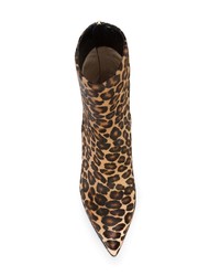 braune Stiefeletten aus Kalbshaar mit Leopardenmuster von Tamara Mellon