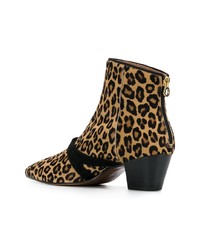 braune Stiefeletten aus Kalbshaar mit Leopardenmuster von L'Autre Chose