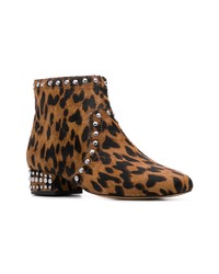 braune Stiefeletten aus Kalbshaar mit Leopardenmuster von Sam Edelman