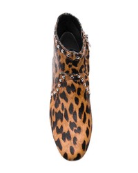 braune Stiefeletten aus Kalbshaar mit Leopardenmuster von Sam Edelman